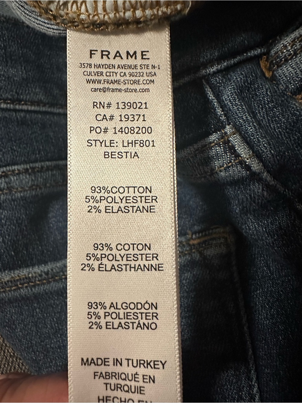 Frame Le High Flare Denim Jeans Medium Wash Bestia Size 33 - Picture 7 of 9
